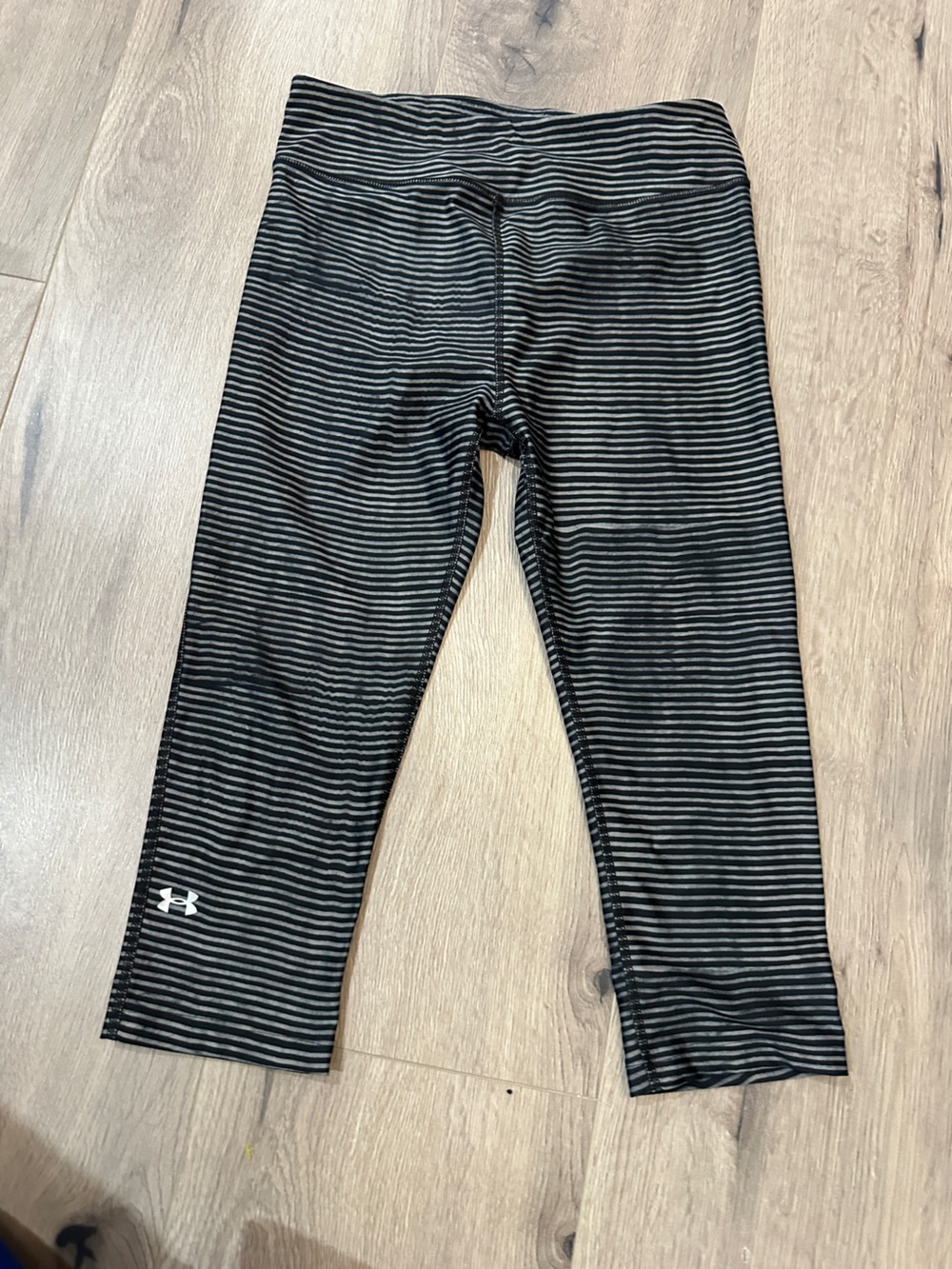 Under Armour Women’s Black & Gray Striped Leggings